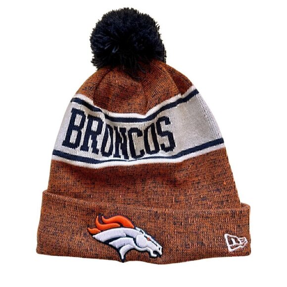 NFL Other - New Era Denver Broncos Pom Beanie Hat - NFL Team Cuffed Knit, Warm Fleece Lined